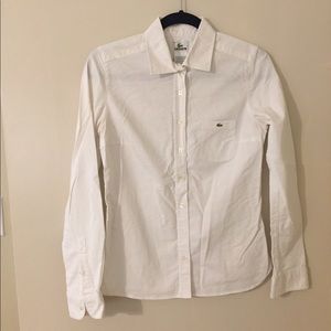 White Lacoste button down
